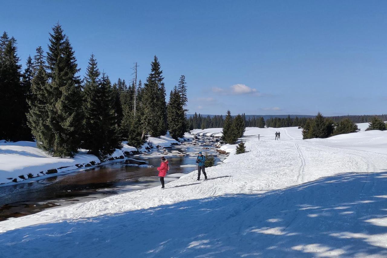 Enjoy Harrachov - Atraktivní slunné studio Čertovka v centru Harrachova s herní konzolí, Netflix, jedinečným výhledem na Čertovu horu a areál skokanských můstků se sjezdovkou Extérieur photo